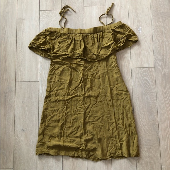 H&M Off the Shoulder Strappy Dress in Olive Green Size 6 - Picture 8 of 8